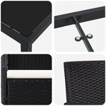 vidaXL Set de repas de jardin 5 pièces avec coussins en rattan polyester noir