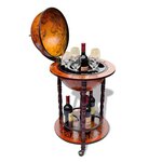 vidaXL Support de vin sous forme de globe Bois d'eucalyptus