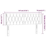 vidaXL Tête de lit avec oreilles Rose 147x16x78/88 cm Velours