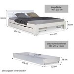 Lit double 140x200 cm avec tiroir de lit sommier