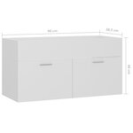vidaXL Armoire d'évier Blanc 90x38 5x46 cm Aggloméré