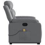 vidaXL Fauteuil inclinable de massage Gris Similicuir