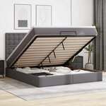 VidaXL Cadre de lit ottoman avec matelas gris 160x200 cm similicuir