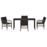 vidaXL Ensemble de salle à manger pour jardin 5 Pièces Gris Poly rotin
