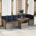 vidaXL Ensemble de canapé de jardin 8 Pièces Gris Poly rotin