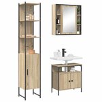 vidaXL Ensemble de mobilier de salle de bain 3 Pièces Chêne Sonoma