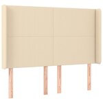 vidaXL Sommier à lattes de lit matelas et LED Crème 140x200 cm Tissu