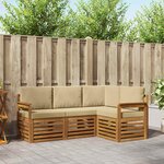 vidaXL Ensemble de canapés d'extérieur 4 pc Naturel et Beige Polyester