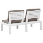 vidaXL Salon de jardin 6 Pièces avec coussins Plastique Blanc