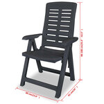 vidaXL Ensemble de bistro 3 Pièces Plastique Anthracite