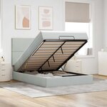 vidaXL Cadre de lit ottoman avec matelas gris clair 140x200 cm velours