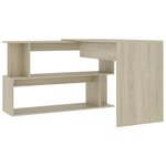 Bureau table poste de travail meuble d'ordinateur informatique étude d'angle chêne sonoma 200 x 50 x 76 cm bois d’ingénierie brun 02_0023680