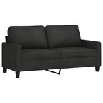 vidaXL Ensemble de canapés 3 Pièces avec coussins Noir Tissu