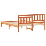 vidaXL Cadre de lit avec tête de lit Brun cire 150 x 200 cm Pin massif