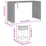 vidaXL Ensemble de bar de jardin 9 Pièces avec coussins gris poly rotin
