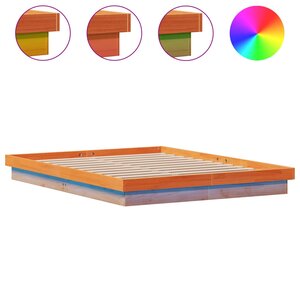 vidaXL Cadre de lit à LED sans matelas 160x200 cm bois massif