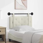 vidaXL Tête de lit suspendue Crème Velours