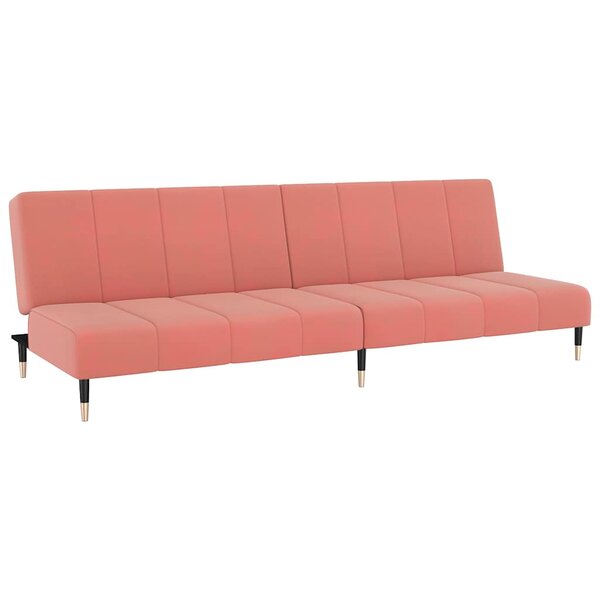vidaXL Canapé-lit à 2 places rose velours