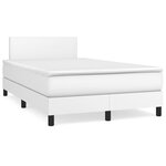 vidaXL Sommier à lattes de lit matelas LED blanc 120x190 cm similicuir