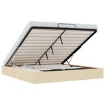 VidaXL Cadre de lit ottoman sans matelas crème 200x200 cm tissu