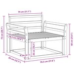 vidaXL Sofa de milieu extérieur Bois d'Acacia Massif Blanc