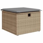 vidaXL Salon de jardin avec coussins 5 Pièces beige résine tressée