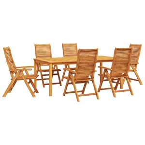 vidaXL Ensemble de salle à manger pour jardin 7 Pièces Marron