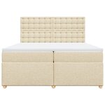 vidaXL Sommier à lattes de lit avec matelas Crème 200x200 cm Tissu