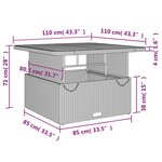 vidaXL Ensemble à manger de jardin coussins 4 Pièces beige résine tressée