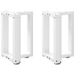 vidaXL Pieds de table basse en T  2 pièces  blanc  28 x 25 x (42-43) cm  acier