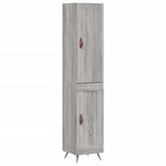 vidaXL Buffet haut Sonoma gris 34 5x34x180 cm Bois d'ingénierie
