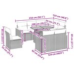 vidaXL Salon de jardin 9 Pièces avec coussins gris résine tressée