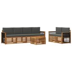 vidaXL Ensemble de canapés d'extérieur 7 Pièces Naturel et Anthracite