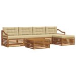vidaXL Ensemble de canapés d'extérieur 6 pc Naturel et Beige