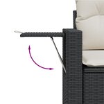 vidaXL Salon de jardin 5 Pièces avec coussins noir résine tressée