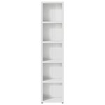vidaXL Armoires à CD 2 Pièces Blanc brillant 21x16x93 5 cm