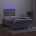 vidaXL Sommier à lattes de lit matelas et LED Gris clair 120x200 cm