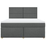 vidaXL Sommier à lattes de lit avec matelas Gris foncé 180x200cm Tissu
