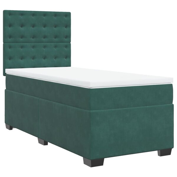 vidaXL Sommier à lattes de lit et matelas Vert foncé 80x200 cm Velours