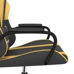 vidaXL Chaise de jeu de massage Noir et doré Similicuir