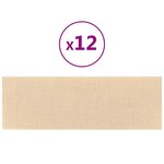 vidaXL Panneaux muraux 12 Pièces Crème 90x30 cm Tissu 3 24 m²