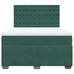 vidaXL Sommier à lattes de lit et matelas Vert foncé 140x190cm Velours