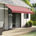 vidaXL Tissu de remplacement de cantonnière d’auvent rayure bordeaux