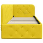 vidaXL Cadre de lit d'angle avec tête de lit Jaune 80 x 200 cm Velours