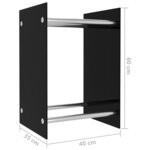 vidaXL Portant de bois de chauffage Noir 40x35x60 cm Verre