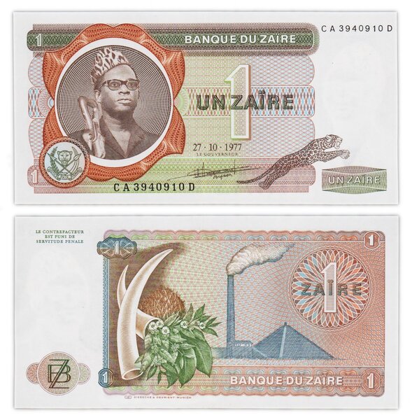 Billet de Collection 1 zaire 1977 Zaire - Neuf - p18b
