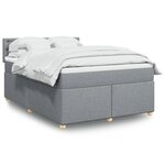 vidaXL Sommier à lattes de lit avec matelas Gris clair 140x200cm Tissu