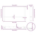 vidaXL Pieds de table basse Blanc 2 pièces 70 x (42-43) cm Acier
