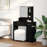 vidaXL Table de Toilette avec tiroir Chêne noir 86.5 x 35 x 136 cm