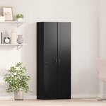 vidaXL Buffet en chêne noir - 60 x 32 x 153 cm - Bois d'ingénierie
